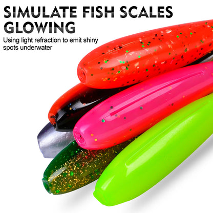 SUNLURE Paddle Tail Swimbaits 12/18/33PCS/Bag  6 Colors 1g-3.9g Soft Minnow Lures 5cm-7.6cm