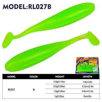 SUNLURE Paddle Tail Swimbaits 12/18/33PCS/Bag  6 Colors 1g-3.9g Soft Minnow Lures 5cm-7.6cm