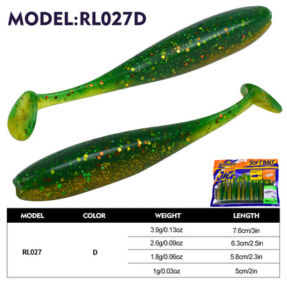 SUNLURE Paddle Tail Swimbaits 12/18/33PCS/Bag  6 Colors 1g-3.9g Soft Minnow Lures 5cm-7.6cm