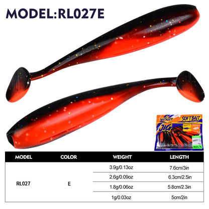 SUNLURE Paddle Tail Swimbaits 12/18/33PCS/Bag  6 Colors 1g-3.9g Soft Minnow Lures 5cm-7.6cm