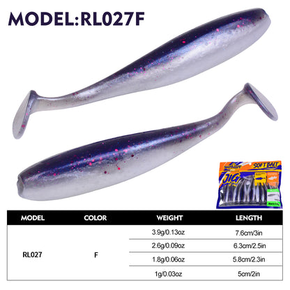 SUNLURE Paddle Tail Swimbaits 12/18/33PCS/Bag  6 Colors 1g-3.9g Soft Minnow Lures 5cm-7.6cm
