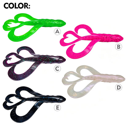 SUNLURE RL034 Twin Curly Tail Soft Swimbait for Bass Pike Musky (5PCS-1PC)