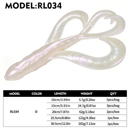 SUNLURE RL034 Twin Curly Tail Soft Swimbait for Bass Pike Musky (5PCS-1PC)