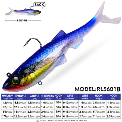 SUNLURE RL5601 Paddle Tail Swimbait Soft Plastic Lure