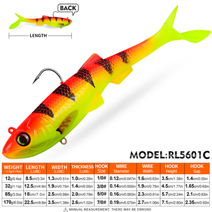SUNLURE RL5601 Paddle Tail Swimbait Soft Plastic Lure