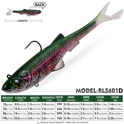 SUNLURE RL5601 Paddle Tail Swimbait Soft Plastic Lure