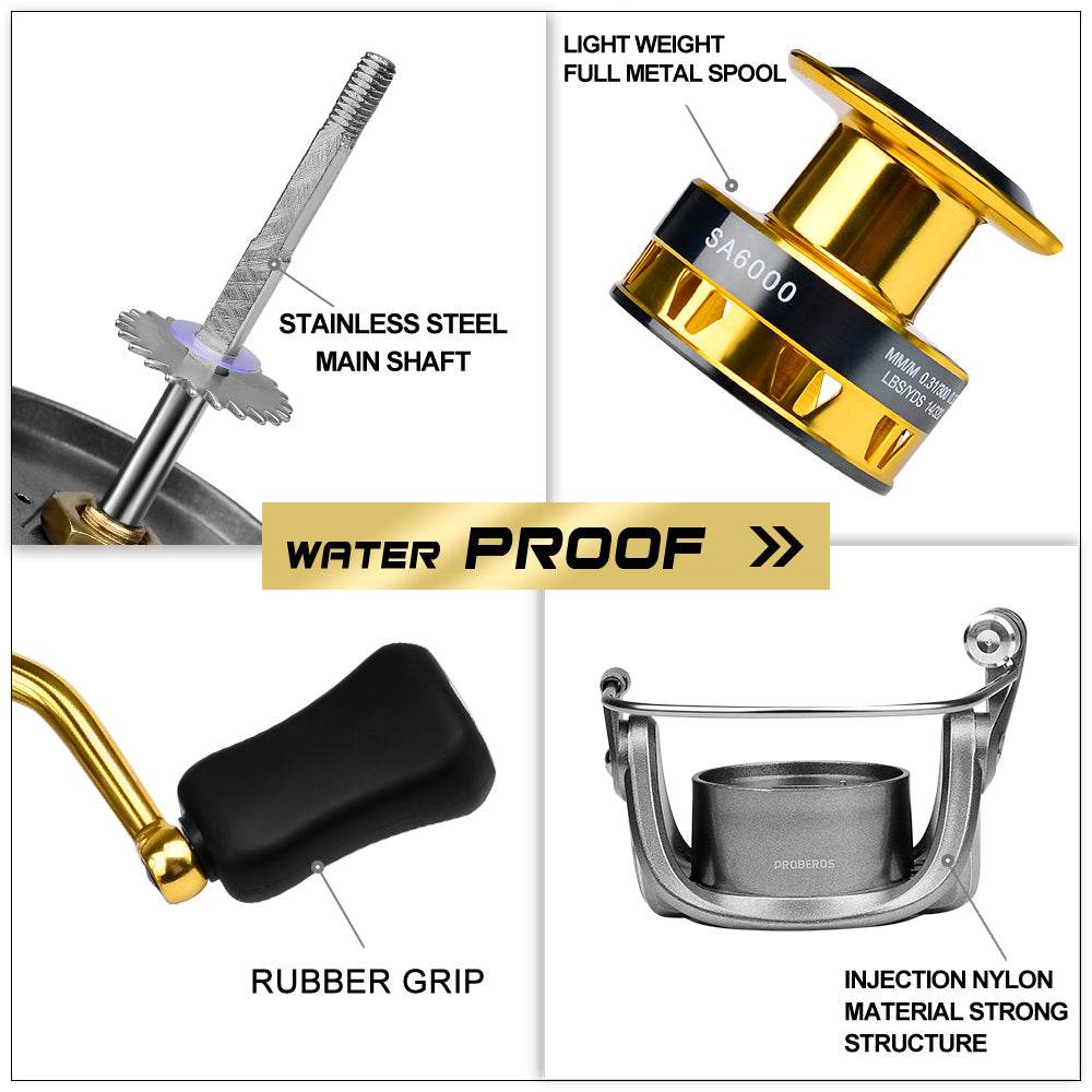PROBEROS® NylonCore Spinning Reel Lightweight. Rugged. Adventure-Ready. - Proberos