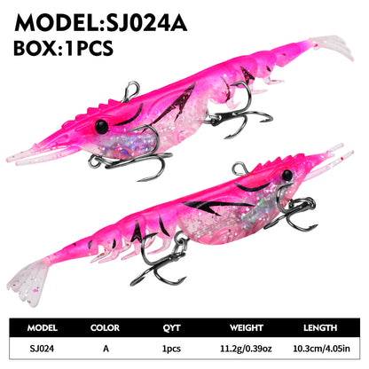 PROBEROS SJ024 Pre-Rigged Segmented Soft Shrimp Lure 11.2g 10.3cm