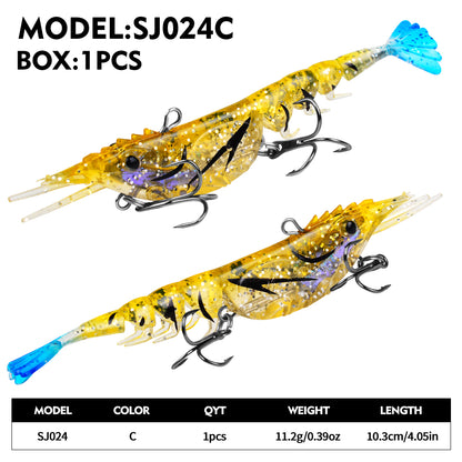 PROBEROS SJ024 Pre-Rigged Segmented Soft Shrimp Lure 11.2g 10.3cm