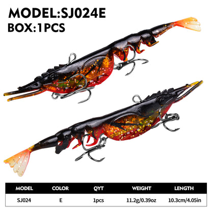 PROBEROS SJ024 Pre-Rigged Segmented Soft Shrimp Lure 11.2g 10.3cm