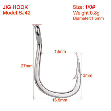 PROBEROS Sea Fishing Stainless Steel Hook Fishing with Barbed Anchor Hook Lure Fishing Gear Resistant to Sea Corrosion Boat Hook 50pcs - Proberos