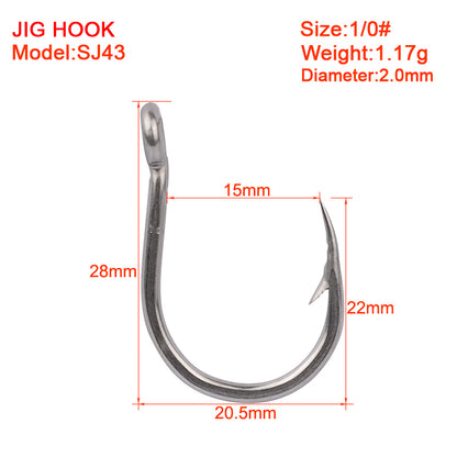 PROBEROS stainless steel hooks for sea fishing have barbs with hoop hooks, seawater corrosion resistant boat hooks, iron plate hooks, 50pcs