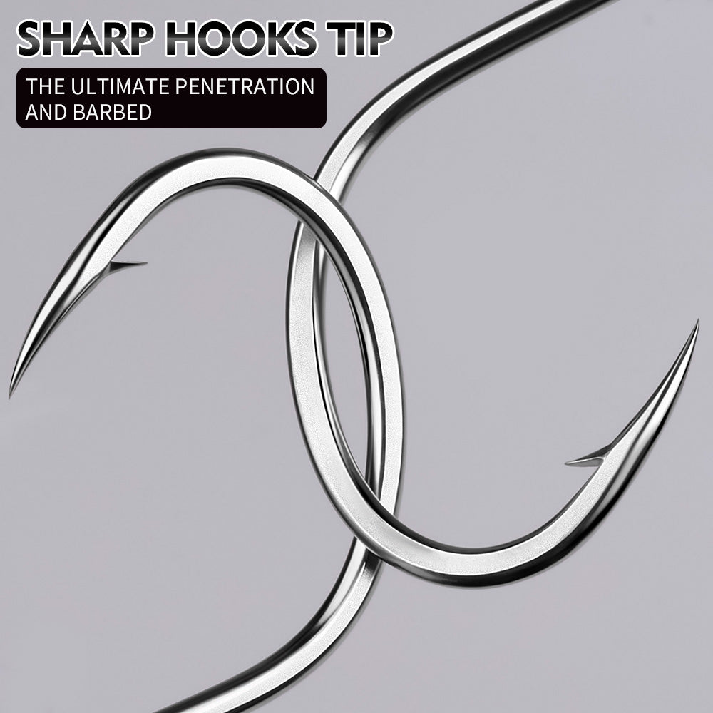 PROBEROS SJ57 Stainless Steel Circle Fishing Hooks, 1/0#-9/0# Heavy Duty Hooks