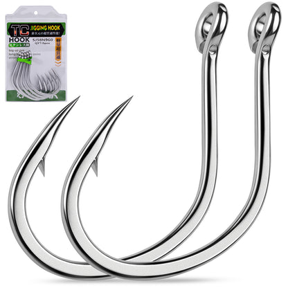PROBEROS SJ58 Stainless Steel Circle Fishing Hooks, 1/0#-9/0# Heavy Duty Offshore Hooks