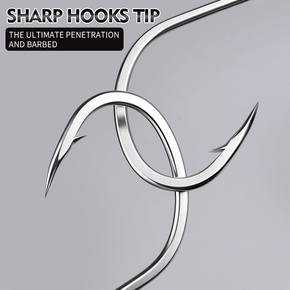 PROBEROS SJ58 Stainless Steel Circle Fishing Hooks, 1/0#-9/0# Heavy Duty Offshore Hooks
