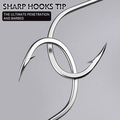 PROBEROS SJ58 Stainless Steel Circle Fishing Hooks, 1/0#-9/0# Heavy Duty Offshore Hooks