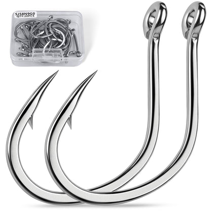 PROBEROS SJ58 Stainless Steel Circle Fishing Hooks, 1/0#-9/0# Heavy Duty Offshore Hooks
