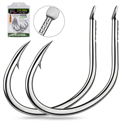 PROBEROS SJ59 Stainless Steel Circle Fishing Hooks, 1/0#-5/0# Saltwater Heavy Duty Fish Hooks