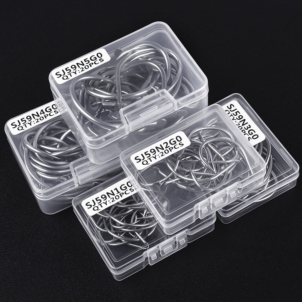PROBEROS SJ59 Stainless Steel Circle Fishing Hooks, 1/0#-5/0# Saltwater Heavy Duty Fish Hooks