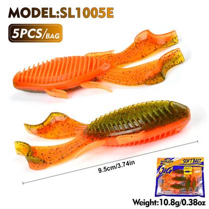SUNLURE SL1005 Soft Plastic Frog Lure Craw Bait 9.5cm 10.8g 5PCS