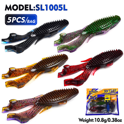 SUNLURE SL1005 Soft Plastic Frog Lure Craw Bait 9.5cm 10.8g 5PCS