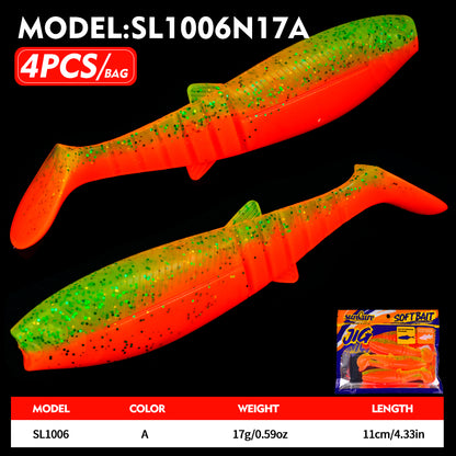 SUNLURE SL1006 Segmented Soft Swimbait  Paddle Tail 4/6Pcs | 8.7g 17g Bait