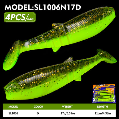 SUNLURE SL1006 Segmented Soft Swimbait  Paddle Tail 4/6Pcs | 8.7g 17g Bait