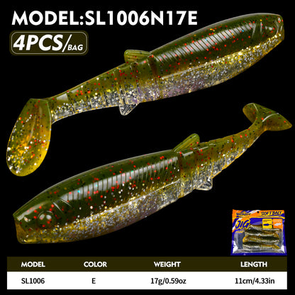SUNLURE SL1006 Segmented Soft Swimbait  Paddle Tail 4/6Pcs | 8.7g 17g Bait