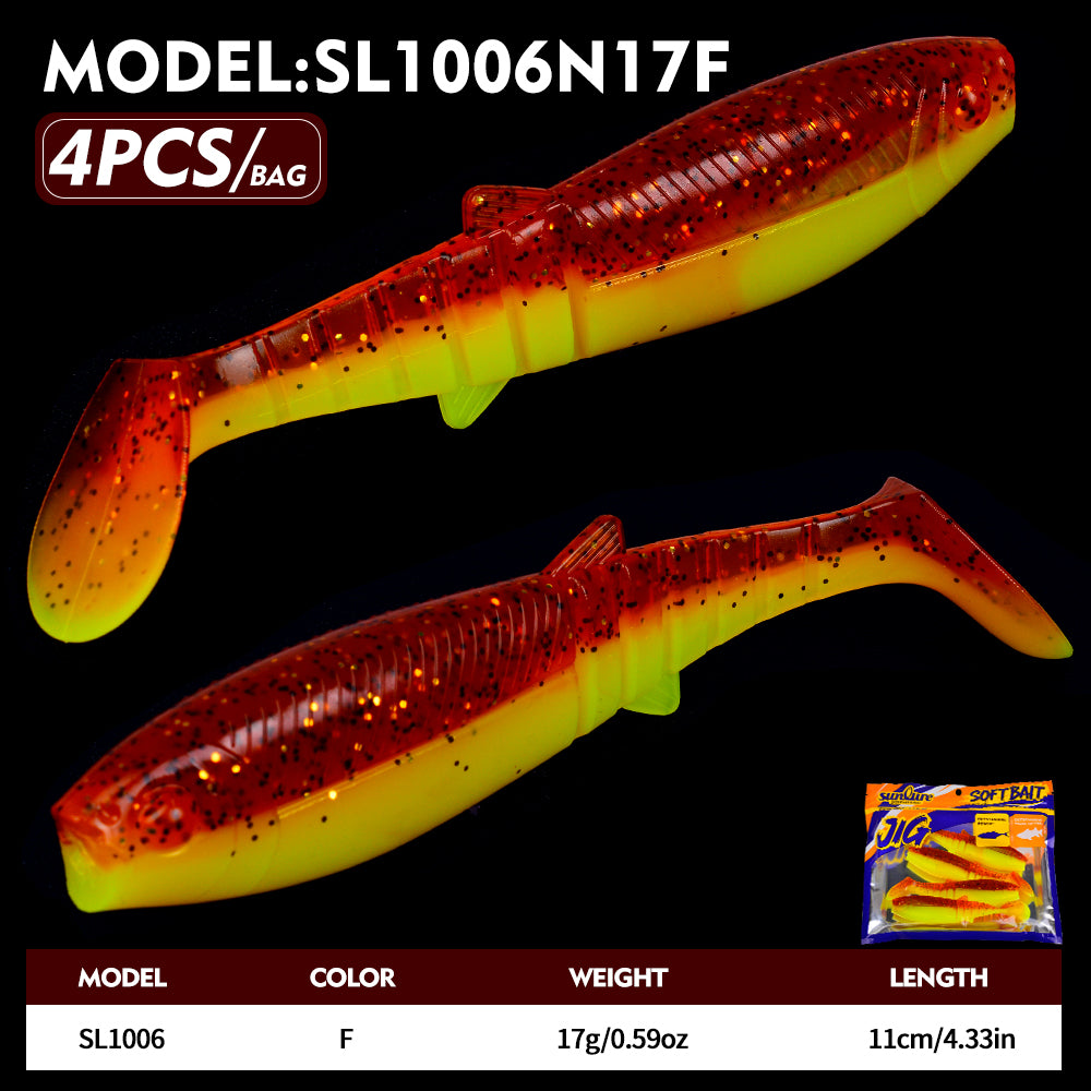 SUNLURE Segmented Soft Swimbait 10 Colors &nbsp;8.7g/17g Paddle Tail Soft Minnow Lures 4/6PCS Lifelike Soft Swimbaits for Bass&nbsp;