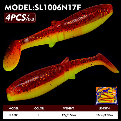 SUNLURE SL1006 Segmented Soft Swimbait  Paddle Tail 4/6Pcs | 8.7g 17g Bait