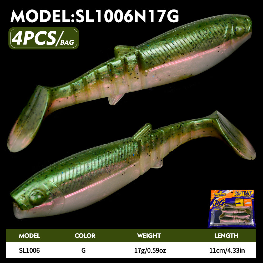 SUNLURE Segmented Soft Swimbait 10 Colors &nbsp;8.7g/17g Paddle Tail Soft Minnow Lures 4/6PCS Lifelike Soft Swimbaits for Bass&nbsp;