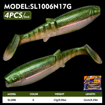 SUNLURE SL1006 Segmented Soft Swimbait  Paddle Tail 4/6Pcs | 8.7g 17g Bait