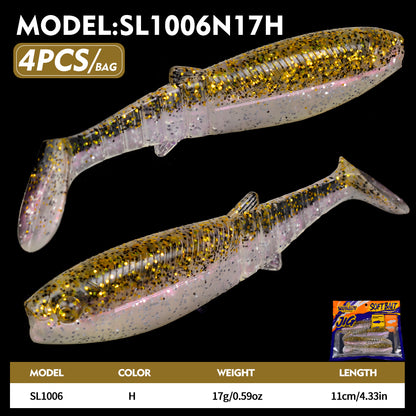 SUNLURE SL1006 Segmented Soft Swimbait  Paddle Tail 4/6Pcs | 8.7g 17g Bait