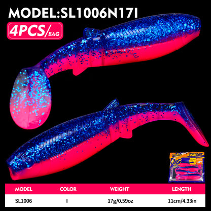 SUNLURE SL1006 Segmented Soft Swimbait  Paddle Tail 4/6Pcs | 8.7g 17g Bait