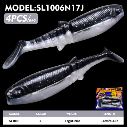SUNLURE SL1006 Segmented Soft Swimbait  Paddle Tail 4/6Pcs | 8.7g 17g Bait
