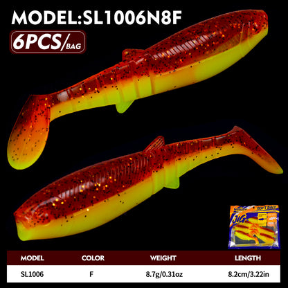 SUNLURE SL1006 Segmented Soft Swimbait  Paddle Tail 4/6Pcs | 8.7g 17g Bait