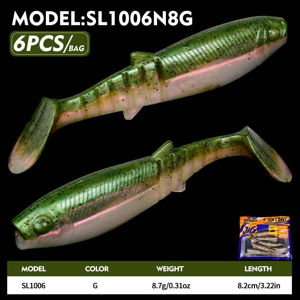 SUNLURE Segmented Soft Swimbait 10 Colors &nbsp;8.7g/17g Paddle Tail Soft Minnow Lures 4/6PCS Lifelike Soft Swimbaits for Bass&nbsp;