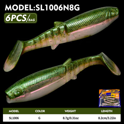 SUNLURE SL1006 Segmented Soft Swimbait  Paddle Tail 4/6Pcs | 8.7g 17g Bait