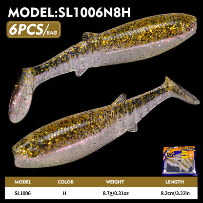 SUNLURE SL1006 Segmented Soft Swimbait  Paddle Tail 4/6Pcs | 8.7g 17g Bait