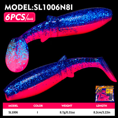 SUNLURE SL1006 Segmented Soft Swimbait  Paddle Tail 4/6Pcs | 8.7g 17g Bait