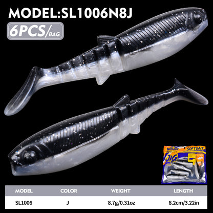 SUNLURE SL1006 Segmented Soft Swimbait  Paddle Tail 4/6Pcs | 8.7g 17g Bait