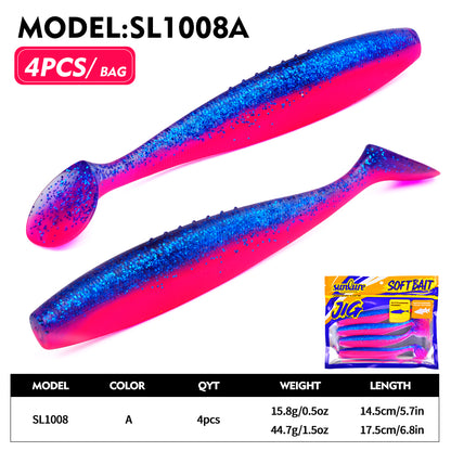 SUNLURE SL1008 Paddle Tail Soft Swimbait 14.5cm 17.5cm
