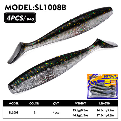 SUNLURE SL1008 Paddle Tail Soft Swimbait 14.5cm 17.5cm