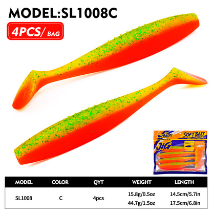 SUNLURE SL1008 Paddle Tail Soft Swimbait 14.5cm 17.5cm
