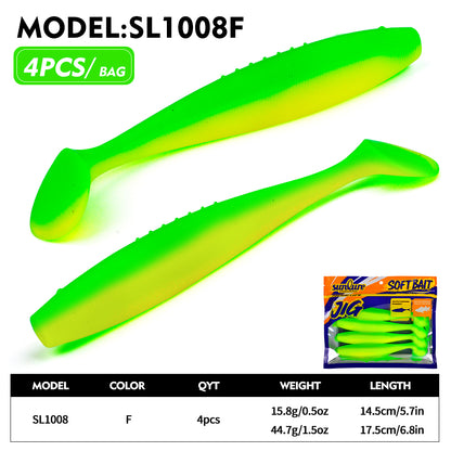 SUNLURE SL1008 Paddle Tail Soft Swimbait 14.5cm 17.5cm
