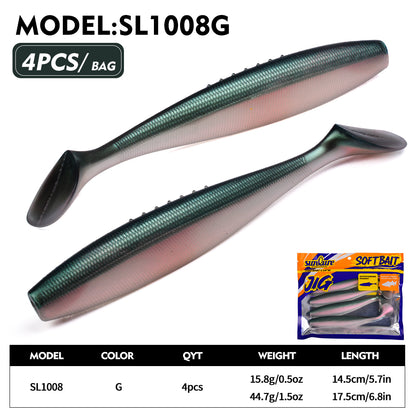 SUNLURE SL1008 Paddle Tail Soft Swimbait 14.5cm 17.5cm