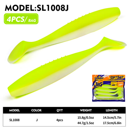 SUNLURE SL1008 Paddle Tail Soft Swimbait 14.5cm 17.5cm