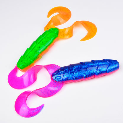 SUNLURE SL1010 Double Curly Tail Grub Soft Plastic Fishing Lures