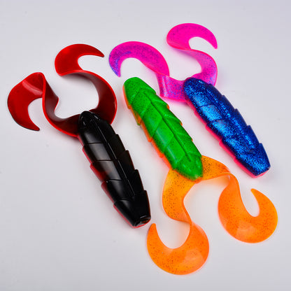 SUNLURE SL1010 Double Curly Tail Grub Soft Plastic Fishing Lures