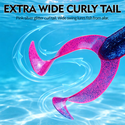 SUNLURE SL1010 Double Curly Tail Grub Soft Plastic Fishing Lures